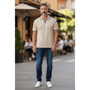 Murano Performance Slim Fit Short Sleeve mens shirt Size Large